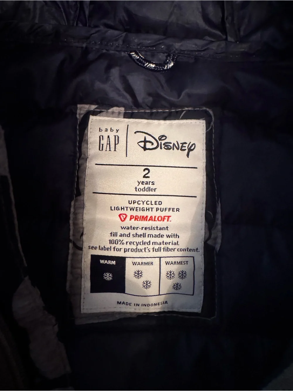 Baby Gap Disney Mickey Mouse Lightweight Puffer Jacket – 2T